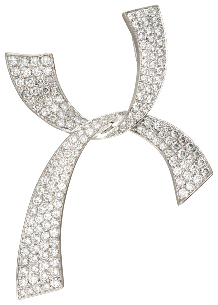 18K Witgouden hanger bezet met ca. 2.50 ct. diamant.