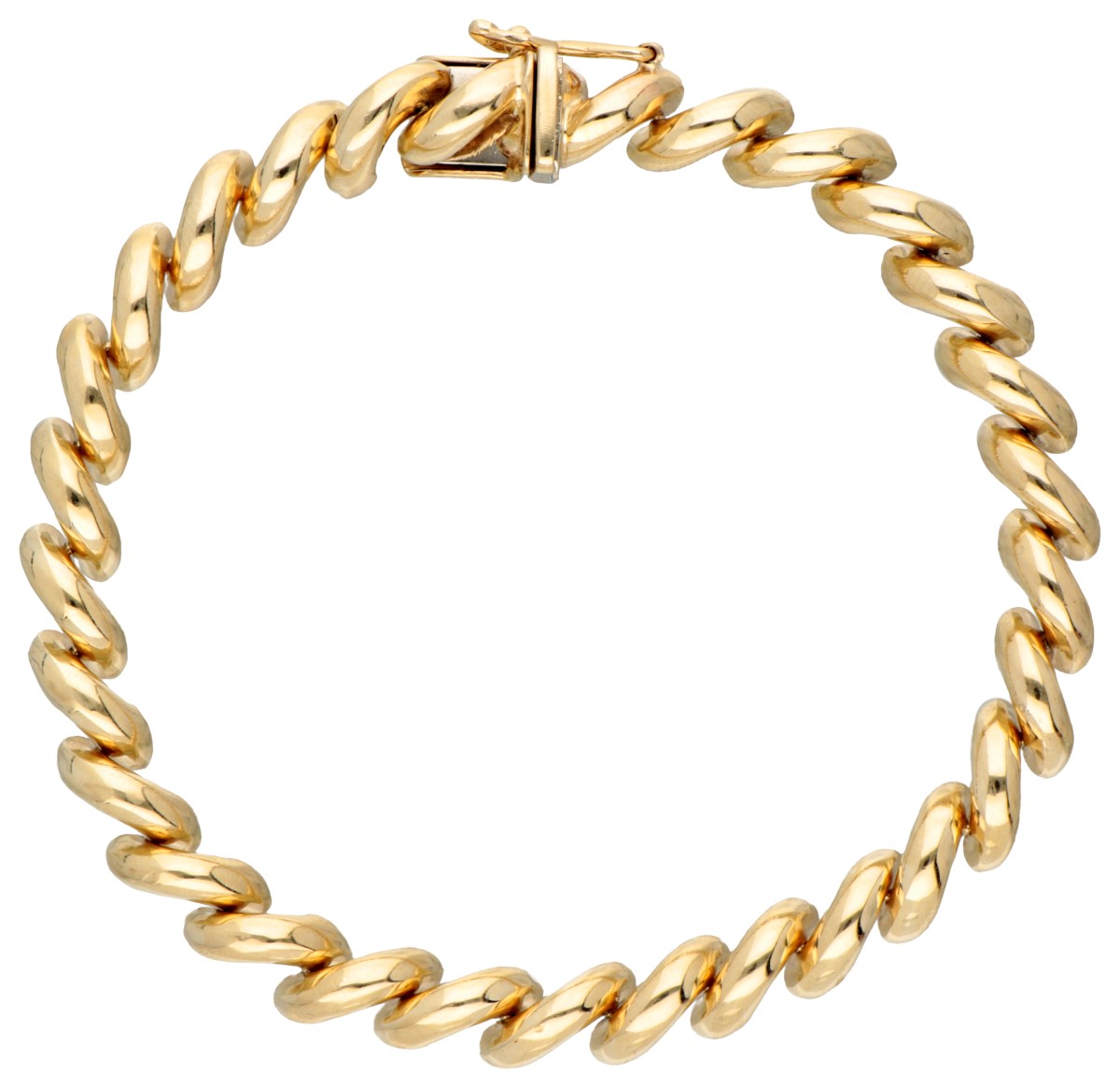 14 kt. Geelgouden schakelarmband.