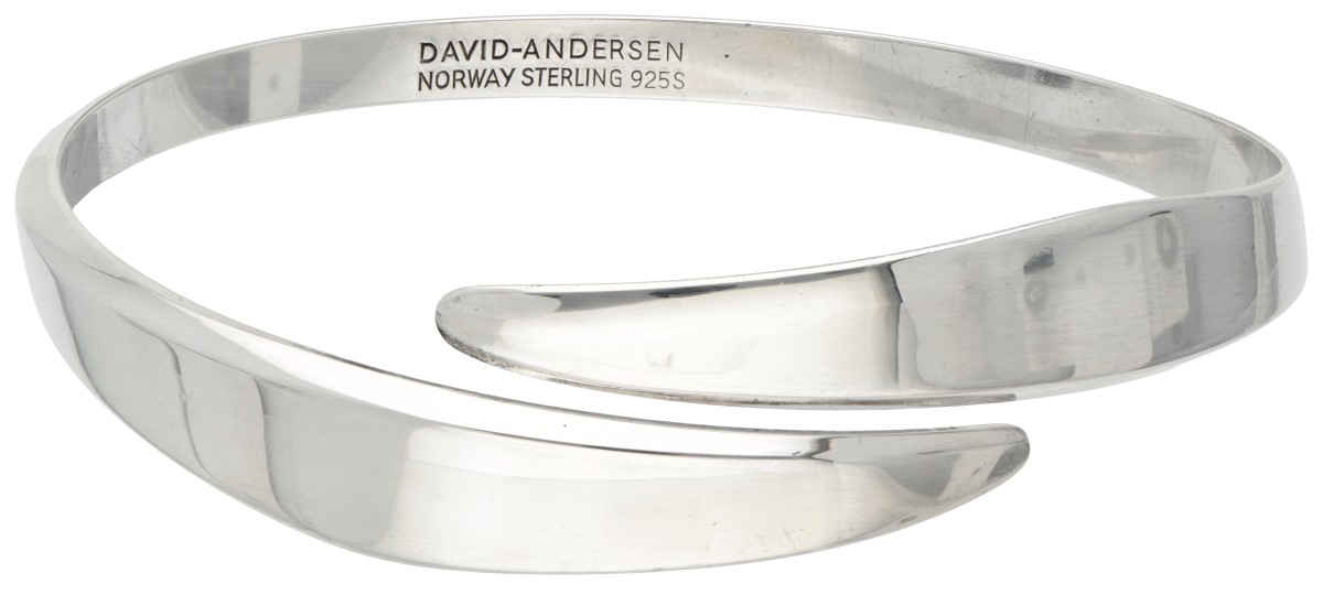 Sterling zilveren bangle armband door Noorse designer David Andersen.