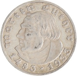 Germany. Third Reich. 5 Mark - 450th birthday of Martin Luther. 1933 A.