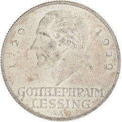 Germany. Weimar republic. 3 Mark - Gotth. Efraim Lessing. 1929 A.