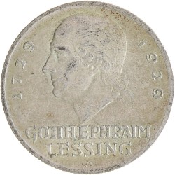 Germany. Weimar republic. 3 Mark - Gotth. Efraim Lessing. 1929 A.