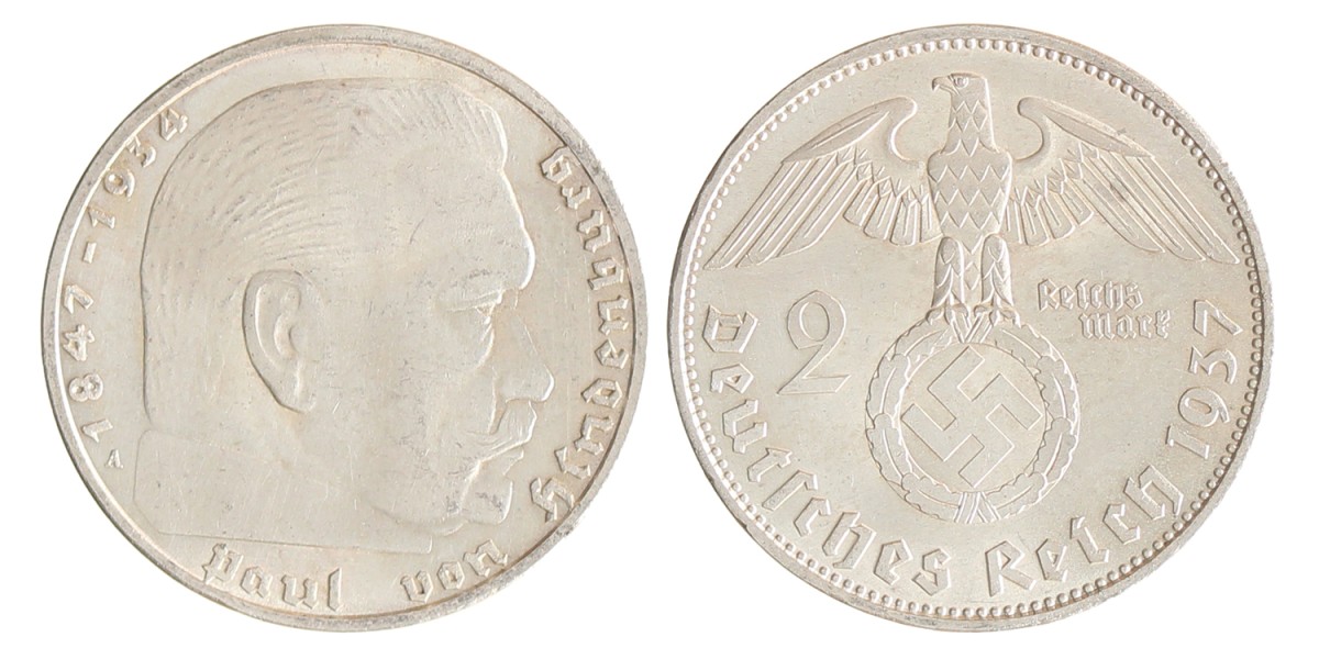 Germany. Third Reich. 2 Mark. 1937 A.