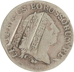 German states. Prussia. Friedrich II 'the Great'. 1/6 Thaler - contemporary counterfeit. 1764 A.