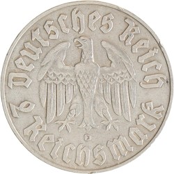 Germany. Third Reich. 2 Mark - 400th anniversary of the birthday of Martin Luther. 1933 D.