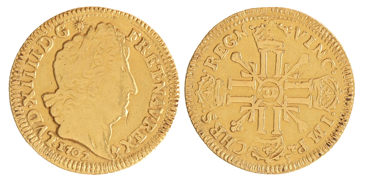 France. Louis XIV. Louis d'Or. 1702 ƆC.