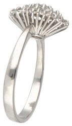 14 kt. Witgouden entourage ring bezet met ca. 0.97 ct. diamant.