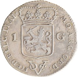 1 gulden. V.O.C. (Utrecht). 1790. Zeer Fraai +.
