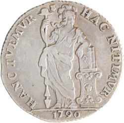 1 gulden. V.O.C. (Utrecht). 1790. Zeer Fraai +.