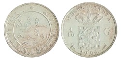 1/10 Gulden - geslagen met gepolijste stempels. Nederlands-Indië. Wilhelmina. 1900. PF 61.