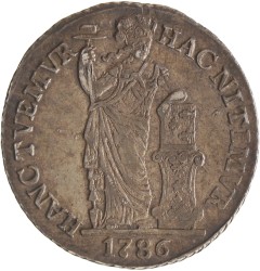 1 gulden. V.O.C. (West-Friesland). 1786. Zeer Fraai +.