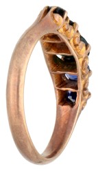 BWG 10 kt. roségouden (vermoedelijk) Georgische rivière ring bezet met ca. 1.56 ct. natuurlijke saffier.