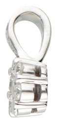 18 kt. Witgouden entourage hanger bezet met ca. 0.42 ct. diamant.