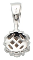 18 kt. Witgouden entourage hanger bezet met ca. 0.42 ct. diamant.