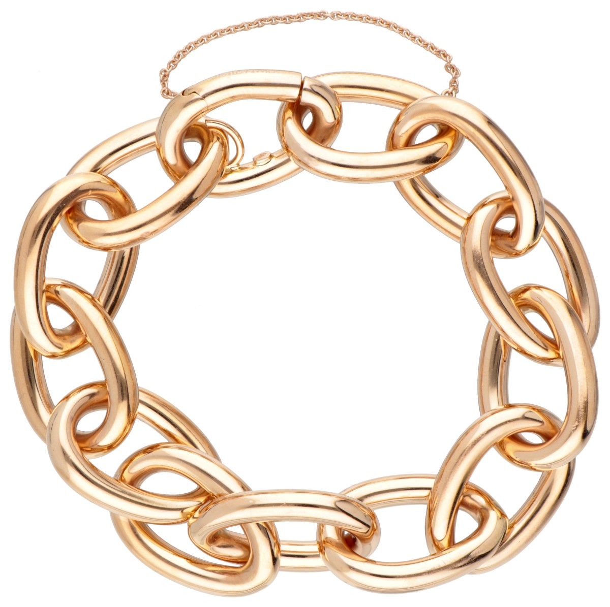 18 kt. Roségouden Schaap en Citroen gourmetschakelarmband.