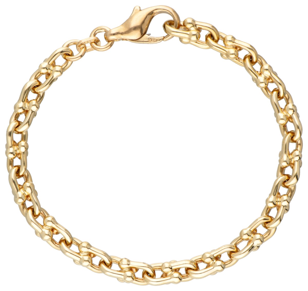 14 kt. Geelgouden schakelarmband.