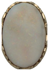 Vintage 14 kt. geelgouden hanger bezet met ca. 13.59 ct. witte edelopaal.
