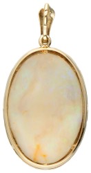 Vintage 14 kt. geelgouden hanger bezet met ca. 13.59 ct. witte edelopaal.