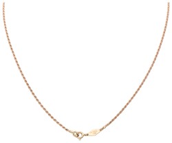 14 kt. Roségouden en 800 zilveren collier bezet met ca. 1.00 ct. natuurlijke smaragd en diamant.