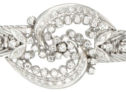 18 kt. Witgouden armband bezet met ca. 0.72 ct. diamant.