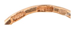 Vintage 14 kt. roségouden Russische oorbellen bezet met ca. 4.00 ct. synthetische robijn.