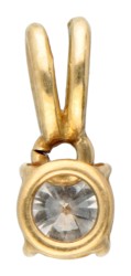 18K Geelgouden solitair hanger bezet met ca. 0.27 ct. diamant.