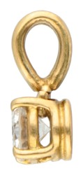 18K Geelgouden solitair hanger bezet met ca. 0.27 ct. diamant.
