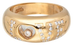 Chopard 'Happy Diamonds Love' 18 kt. geelgouden ring bezet met ca. 0.17 ct. diamant.