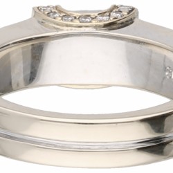 Witgouden ring, met ca. 0.55 ct. diamant - 18 kt.